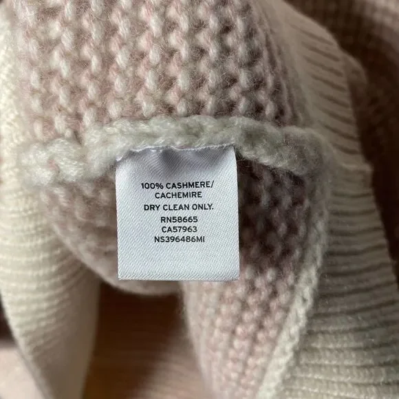 Nordstrom Signature Cashmere Boxy Waffle Knit Pink Hush Drop Sleeve Sweater - Picture 7 of 8